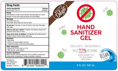 Kellys Delight Carry On Hand Sanitizer (Ocean Label)